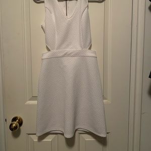 Abercrombie white flare cutout dress